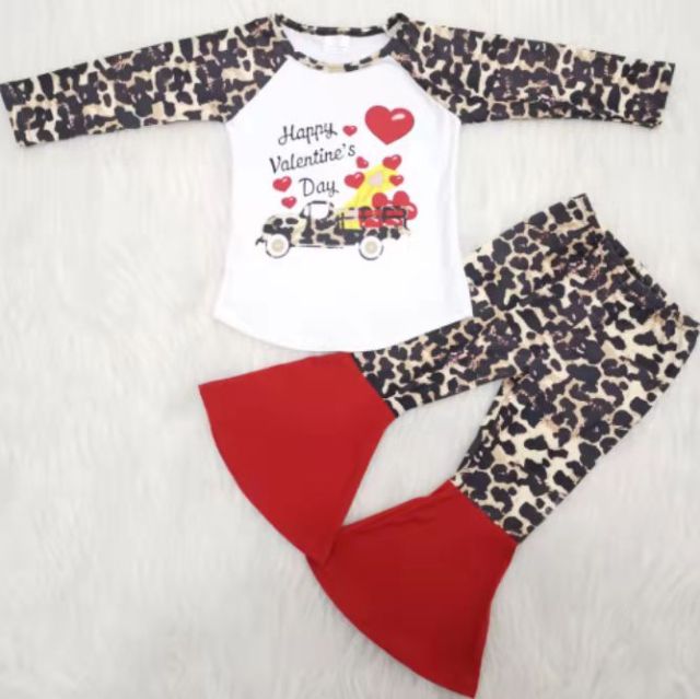 Girl's valentine clothes set