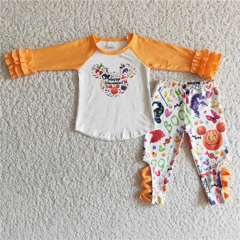 Orange lace cuffs tie boutique trousers suit