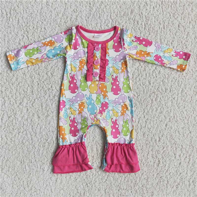 rabbit pattern romper Easter romper