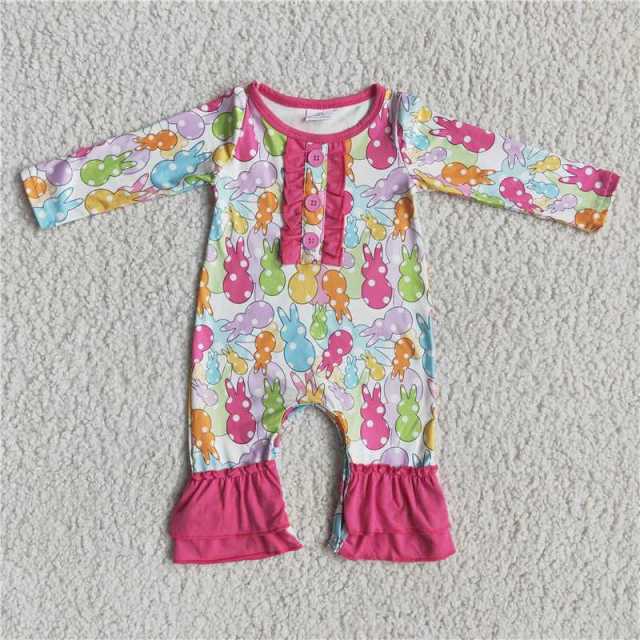 rabbit pattern romper Easter romper