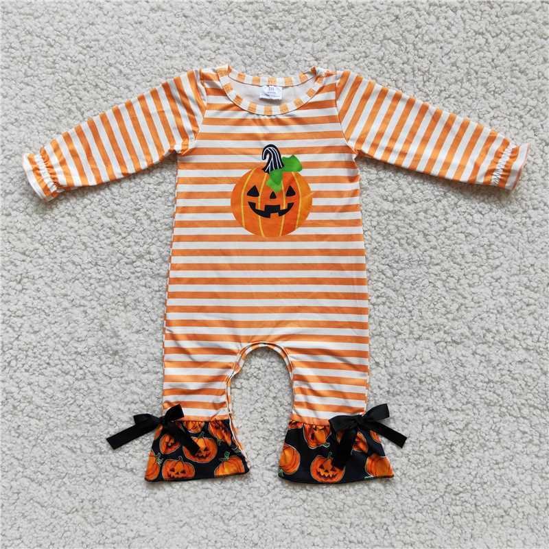 pumpkin bow romper