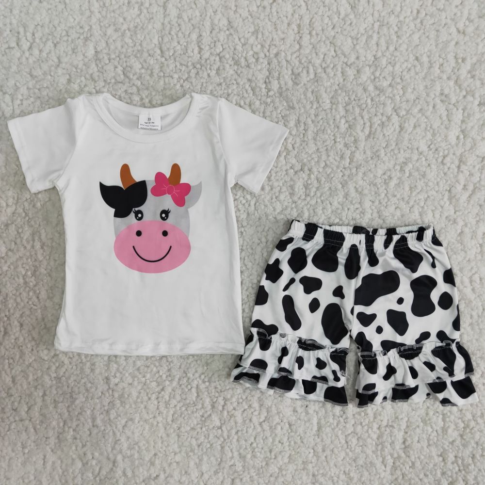 Bow little cow spotted suit