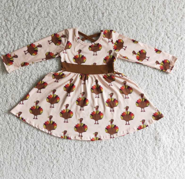 Turkey pattern autumn dress