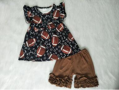 Rugby short sleeve brown shorts suit