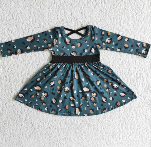 Leopard winter girl dress