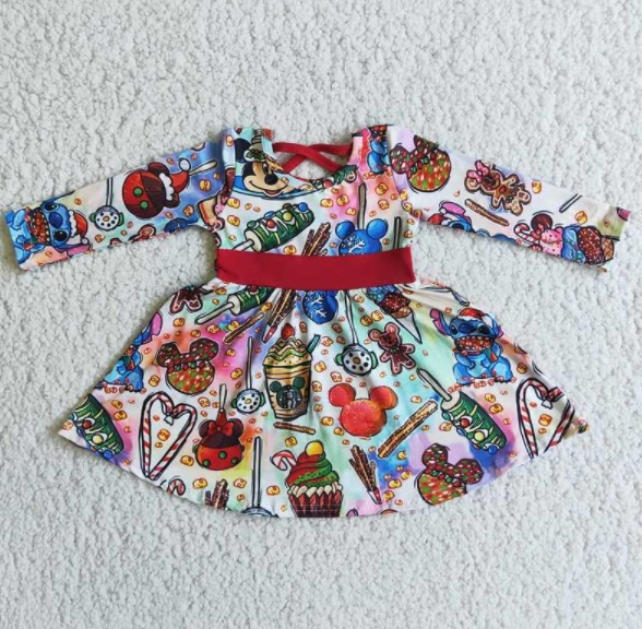 Cartoon pattern girl dress