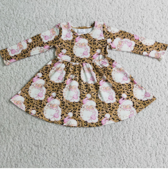 Pink santa pattern dress