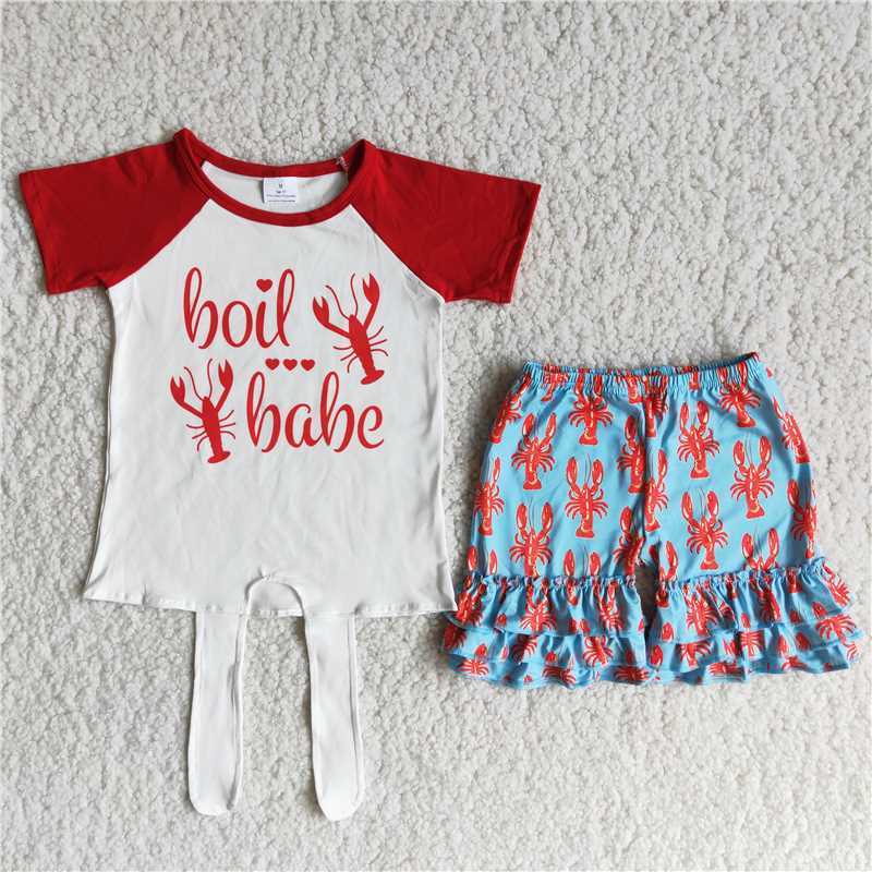 Short sleeve blue lobster suit