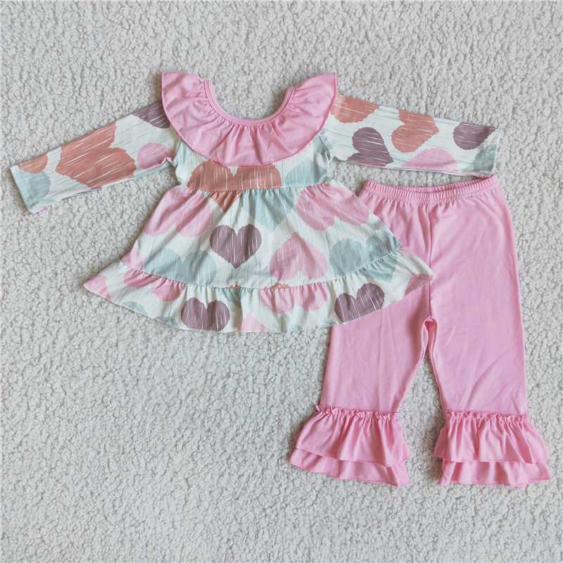 Baby Girls Valentine's Day Love Top Pink Pants Boutique Set