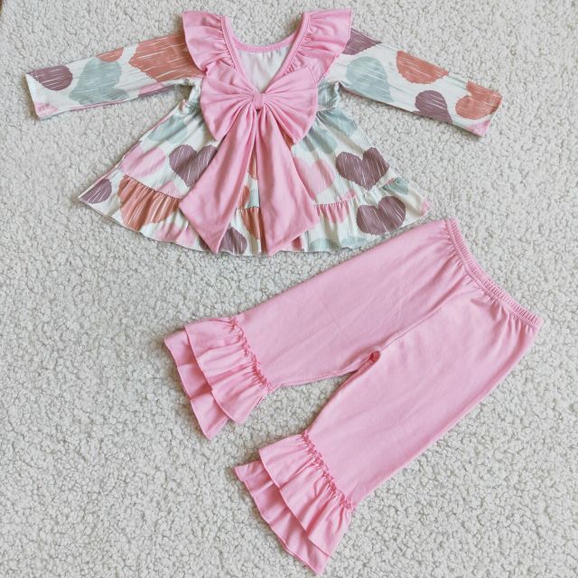 Baby Girls Valentine's Day Love Top Pink Pants Boutique Set
