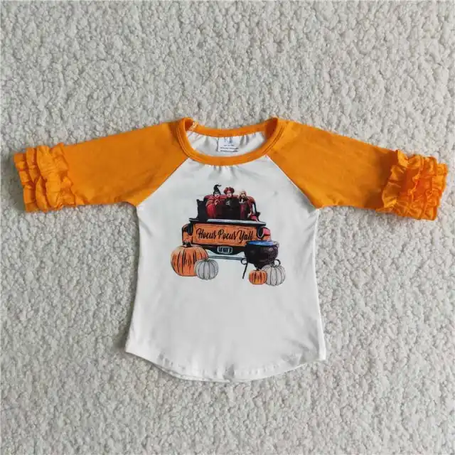 girls long sleeve pumpkin shirt