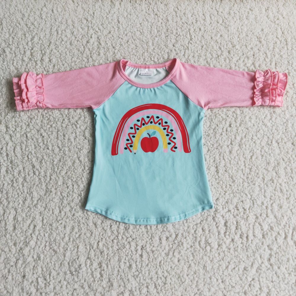 girls long sleeve Apple shirt