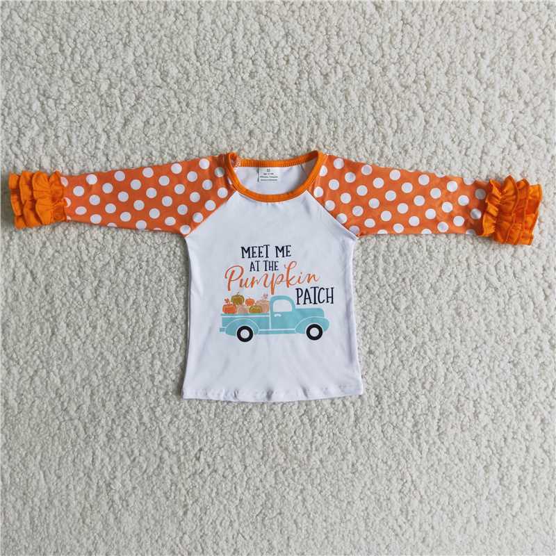 girls long sleeve shirt pumpkin