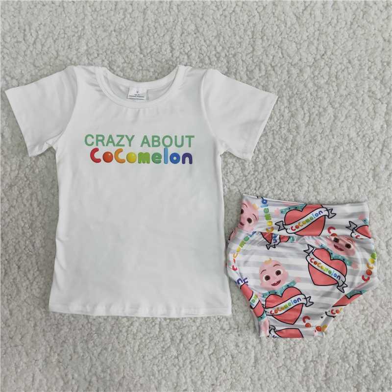 Letter pattern short sleeve sets