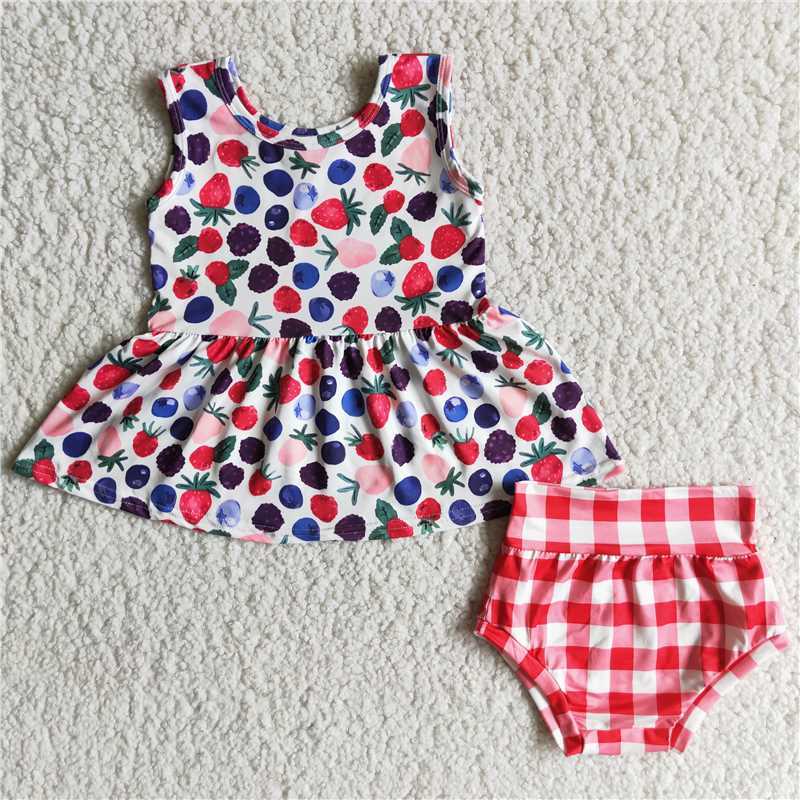 fruit pattern summer sleeveless suit