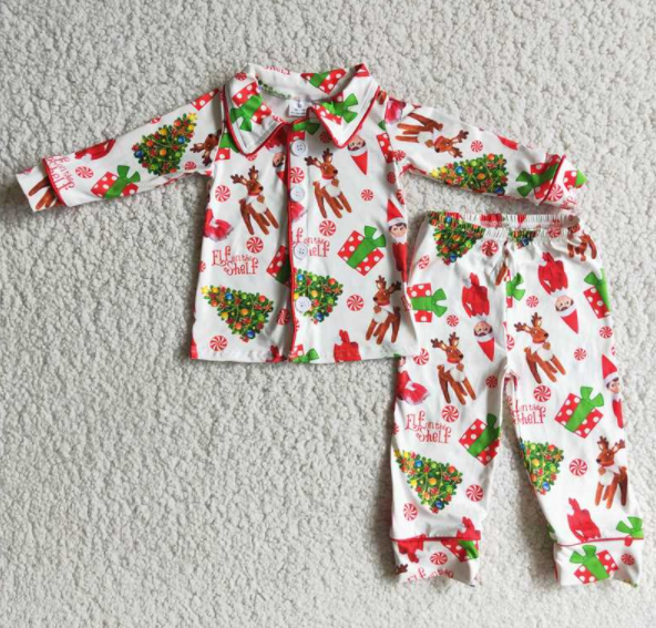 kids boutique outfits Christmas pajamas set for boys