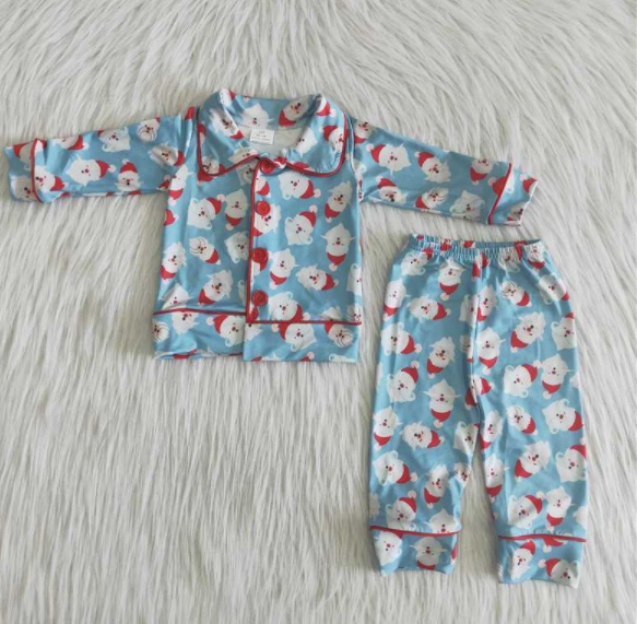 Santa print boy pajamas