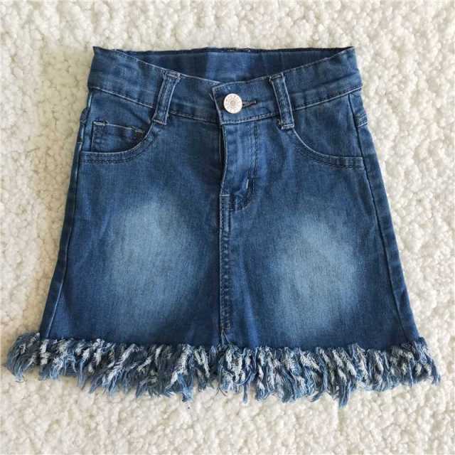 kids girl summer clothes short denim tassel pants