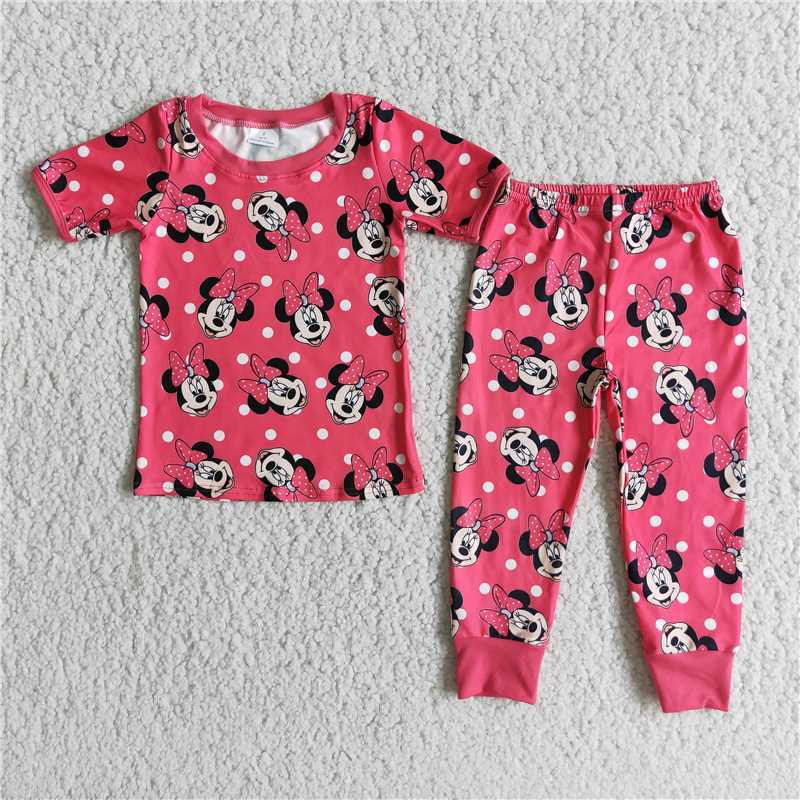 Baby clothes set girls  short-sleeved  top with pants suit