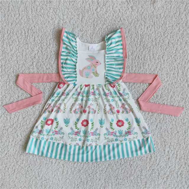 bunny girls dress Panel bell skirt Sleeveless tie