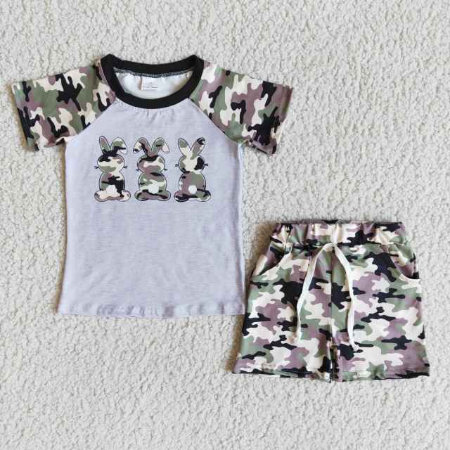 baby summer clothes  short sleeve top with shorts 2 pieces boys  Easter set