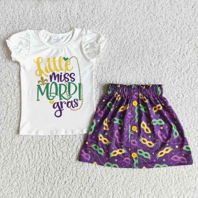 baby summer clothes  short sleeve top with skirt 2 pieces Carnival set