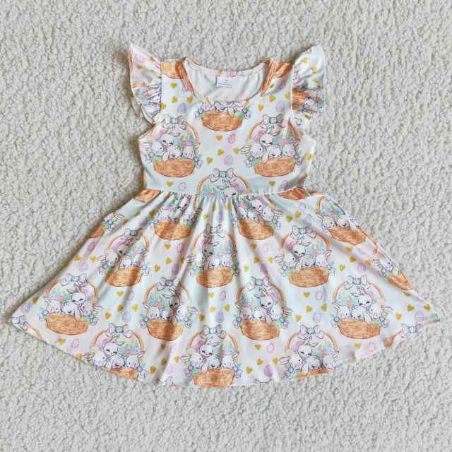baby girl clothes short sleeve cute Easter dress
