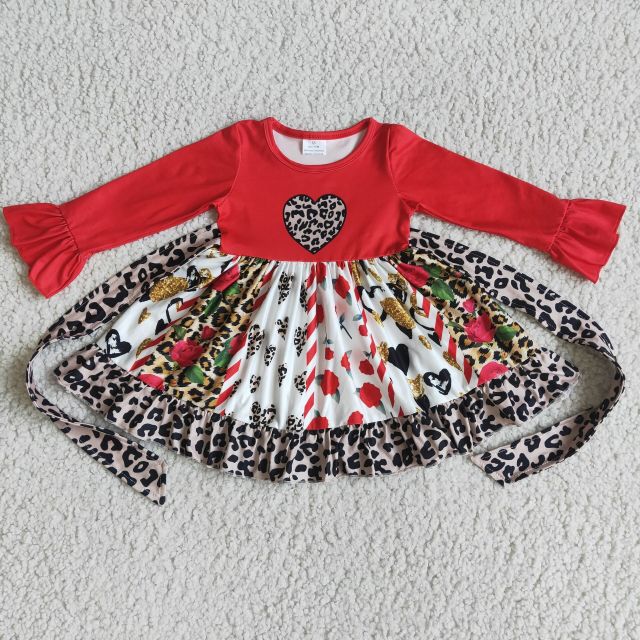 baby Valentine's Day clothes twirl long sleeve girl fashion dress