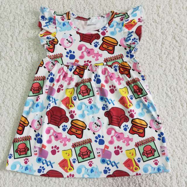 baby girl clothes short sleeve cartoon print cute summer dress
