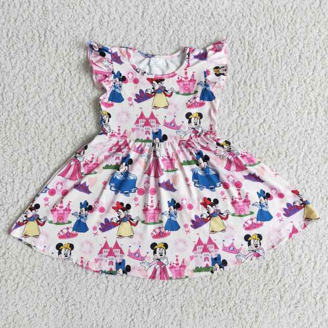baby girl   clothes short sleeve bunny print cute summer twirl dress