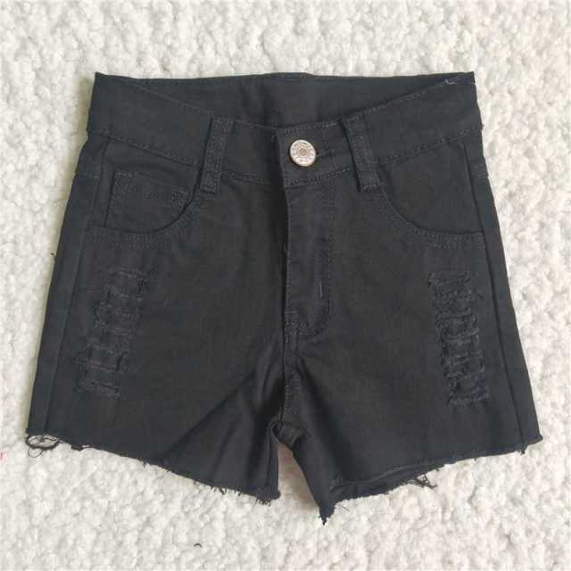 black botton short pants