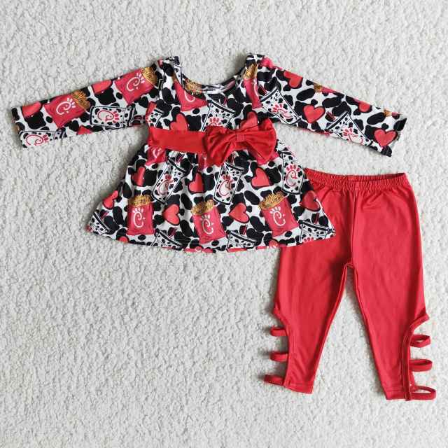 kids girl  clothes long sleeve top with pants children boutique outfits