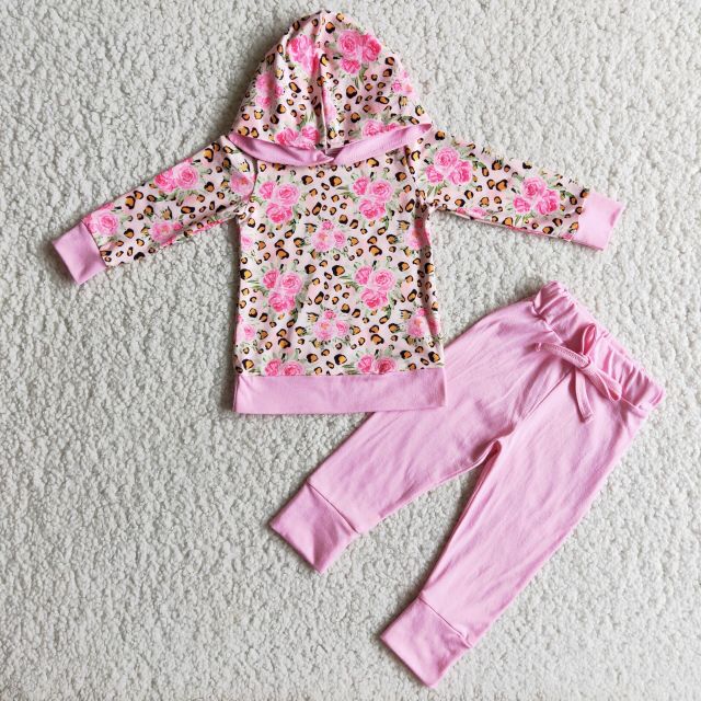 children boutique outfits long sleeve with pants  hooded sweater suit