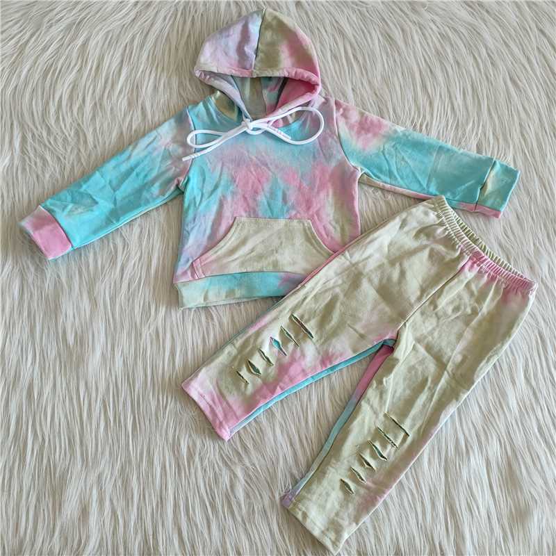 children boutique outfits long sleeve with pants hooded sweater suit