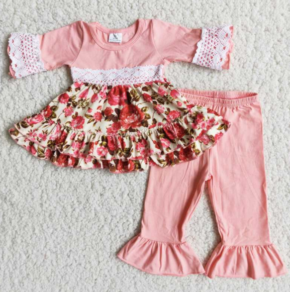 kids spring clothes baby girl flower sets