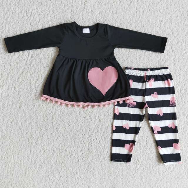 baby Valentine's Day clothes long sleeve top with pants  children girl set