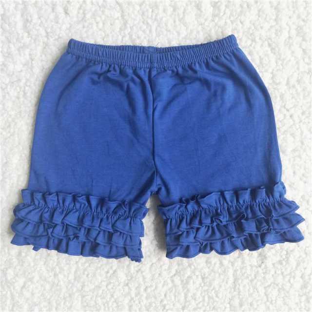 Royalblue Solid Color Icing Shorts