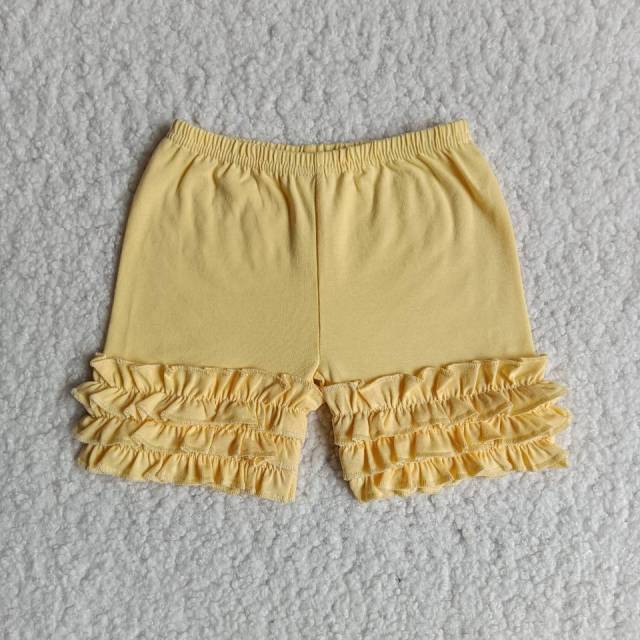 Light Yellow Solid Color Icing Shorts