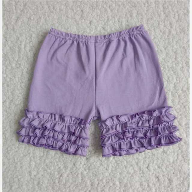 Lavender Solid Color Soft Cotton Icing Shorts