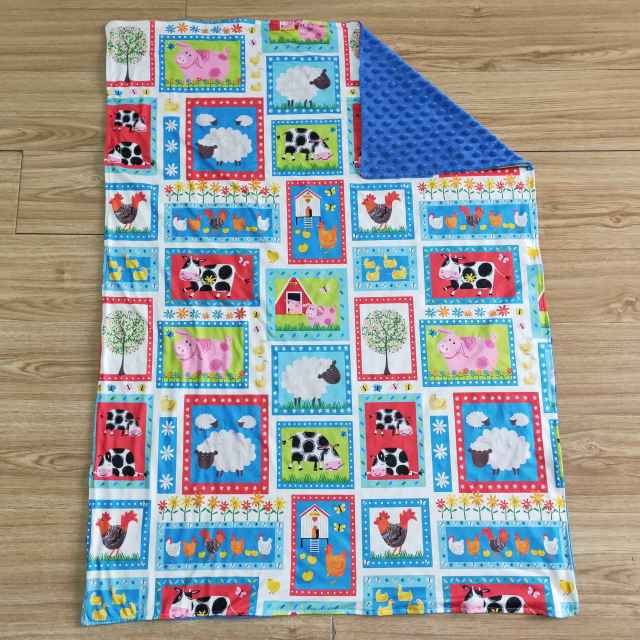 baby farm print blanket