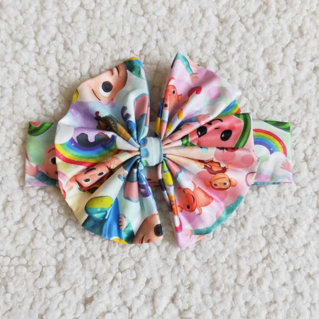 baby cartoon print bow