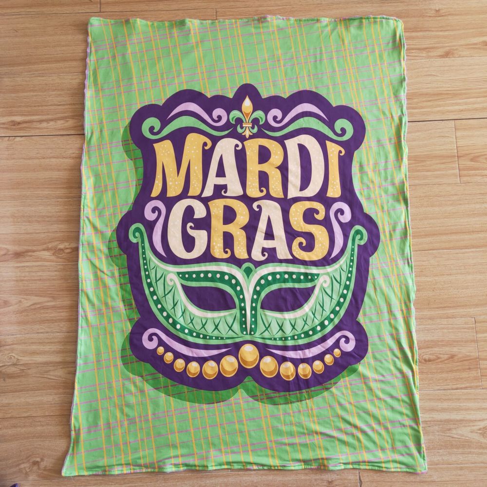 baby cute Mardi Gras blanket