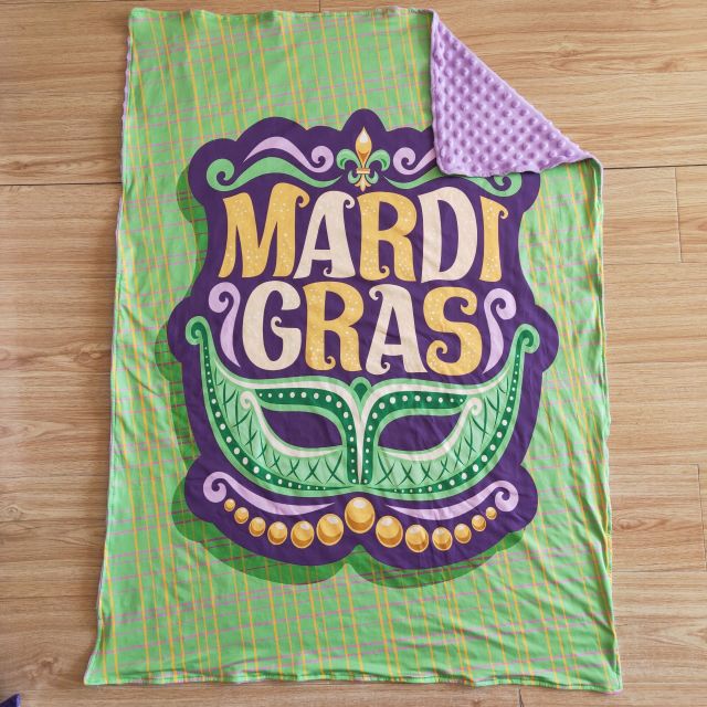 baby cute Mardi Gras blanket