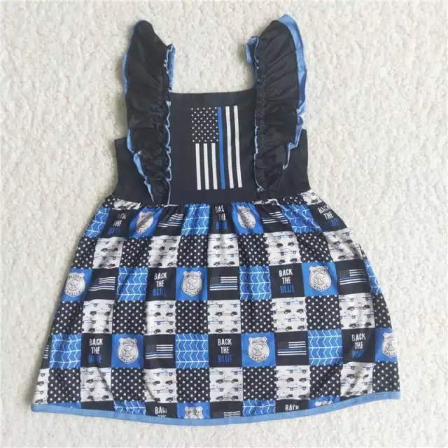 Flag blue black dress