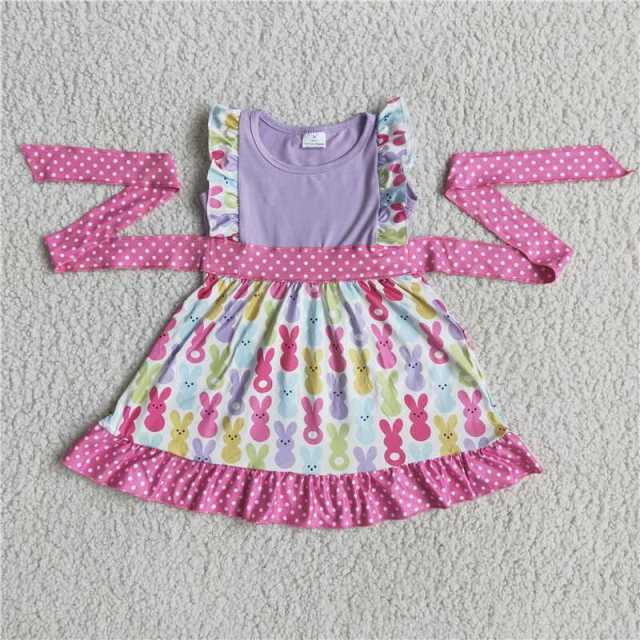 Easter Bunny Lace Sleeve Dress Boutique Girls' Outfit
