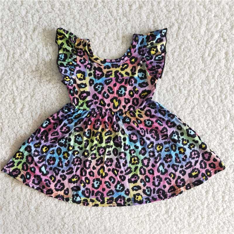 Spot little flying sleeve dress boutique girls clothes