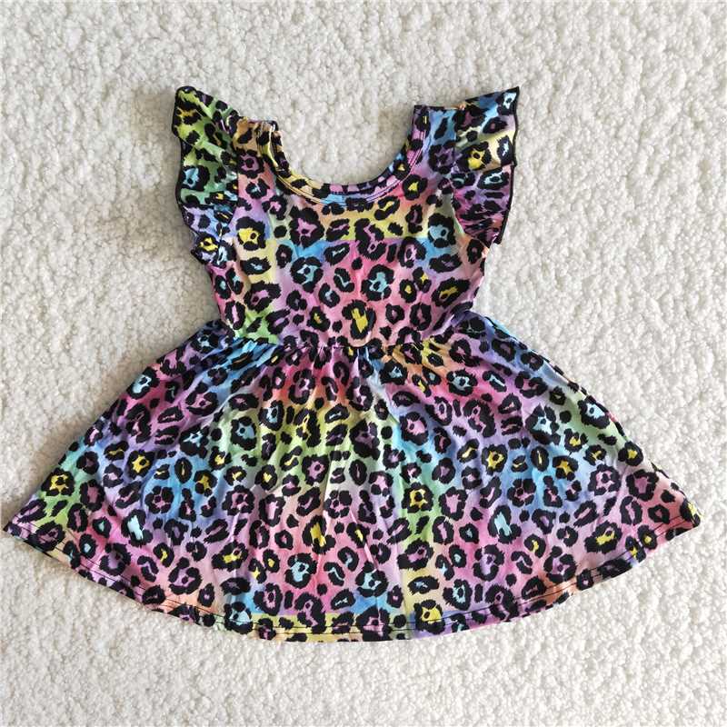 Spot little flying sleeve dress boutique girls clothes