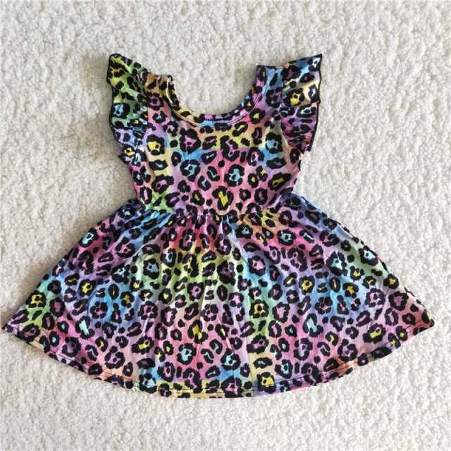 Spot little flying sleeve dress boutique girls clothes