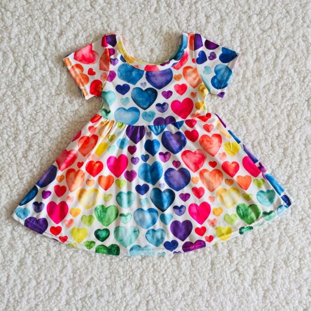 Colorful Love Valentine's Day Short Sleeve Dress