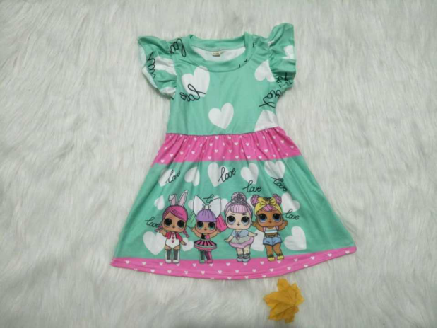 Green girl boutique dress